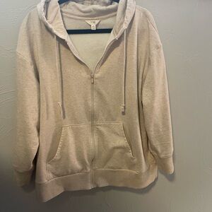 Terra & Sky Light Beige Fleece Jacket